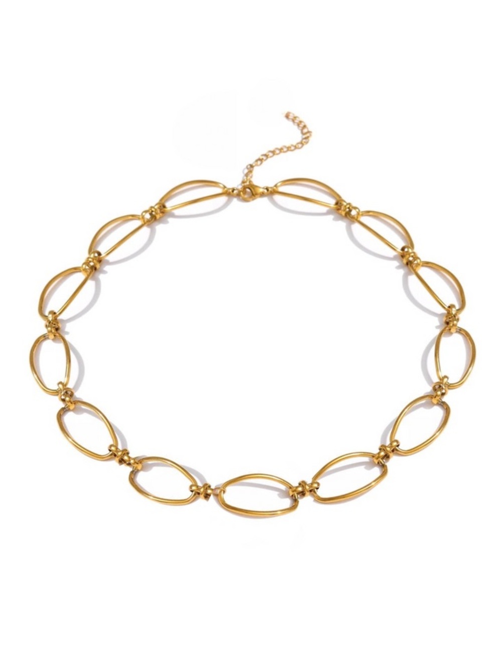 Gold Oval Link Chain Necklace